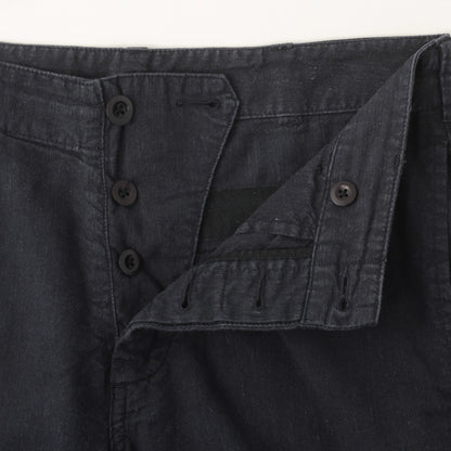 LINEN COTTON CANVAS TROUSERS