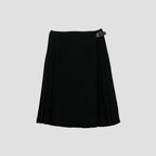 BLACK WINDOWPANE CHECK SKIRT
