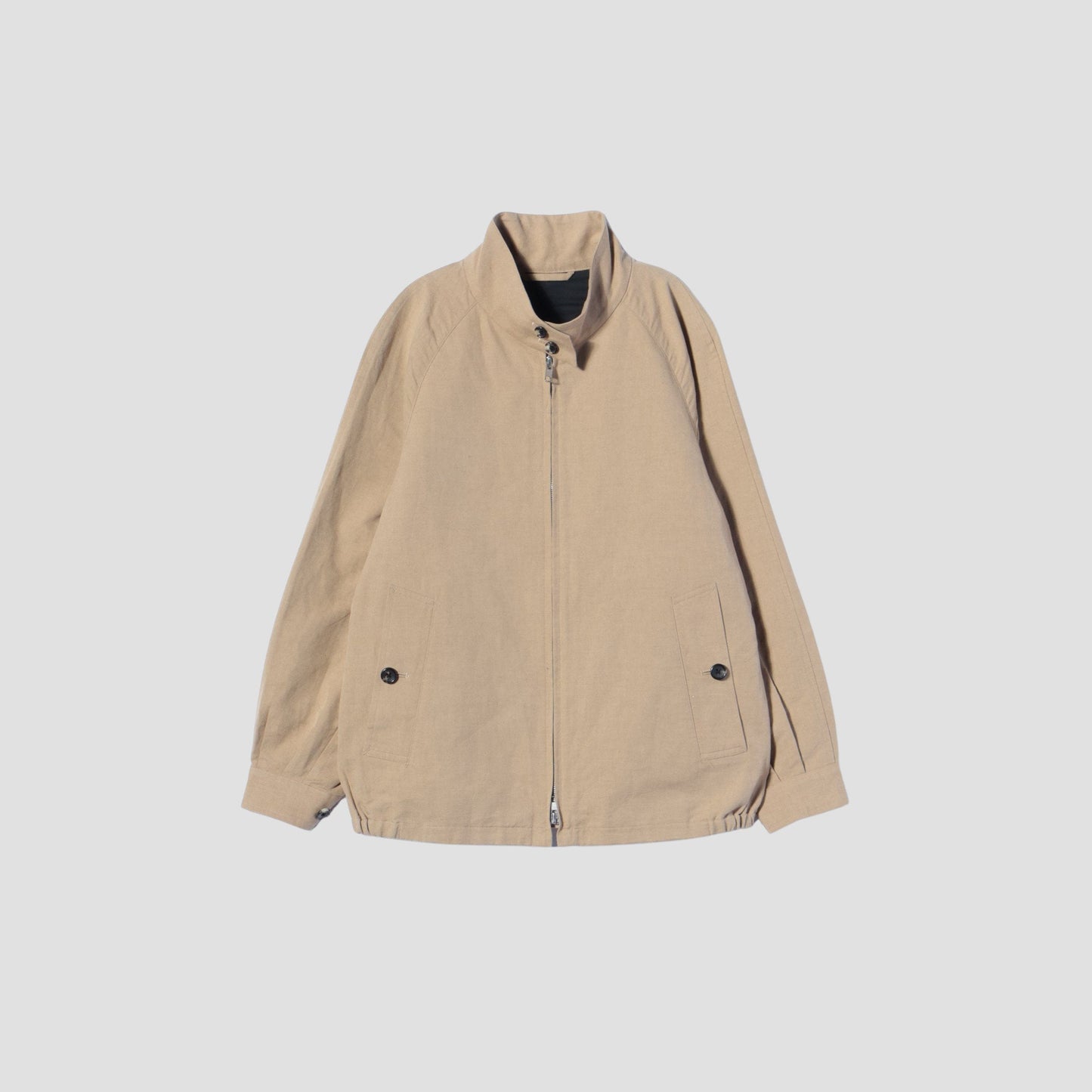 COTTON LINEN PLAIN WEAVE BLOUSON