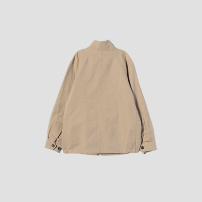 COTTON LINEN PLAIN WEAVE BLOUSON