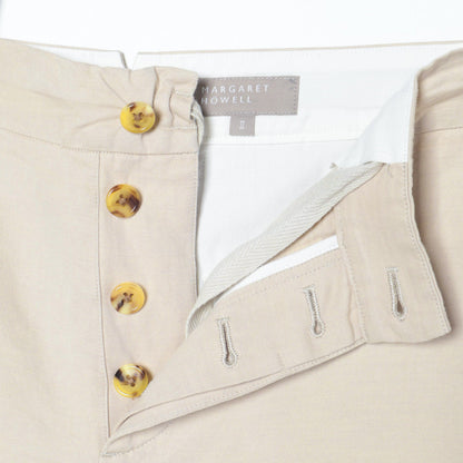 LINEN COTTON TWILL TROUSERS