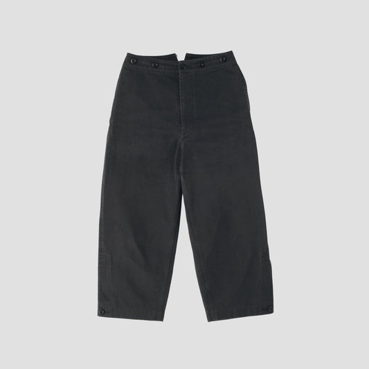 WASHED COMPACT COTTON TROUSERS