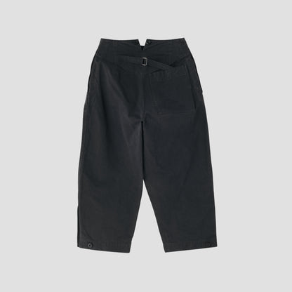 WASHED COMPACT COTTON TROUSERS