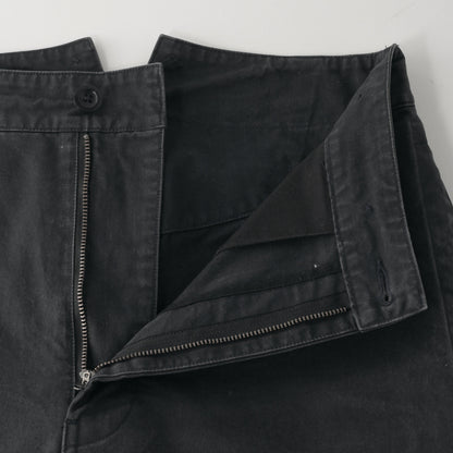 WASHED COMPACT COTTON TROUSERS