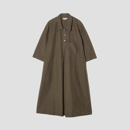 FINE PLAINWEAVE COTTON LINEN DRESS