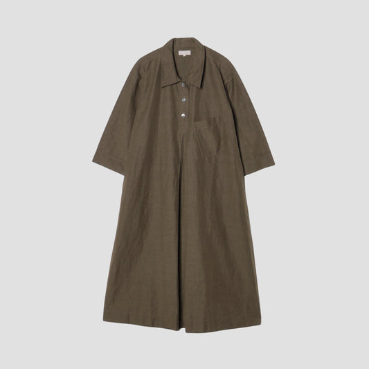 FINE PLAINWEAVE COTTON LINEN DRESS