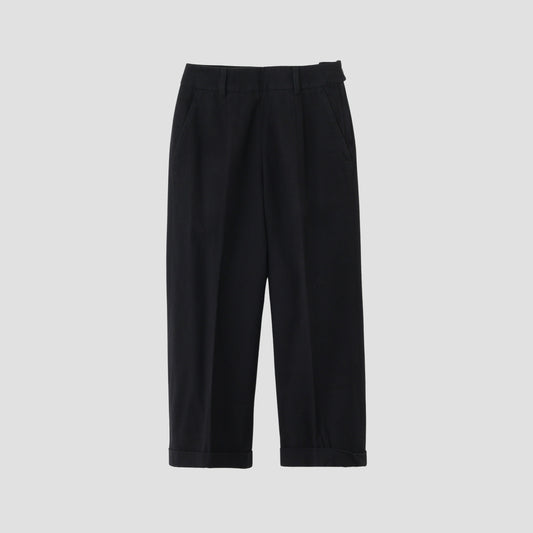 BRUSHED COTTON WOOL TROUSERS