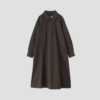 WOOL COTTON TWILL DRESS