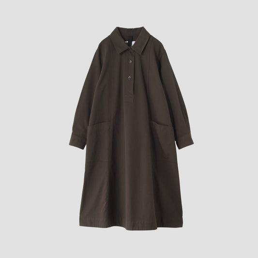 WOOL COTTON TWILL DRESS