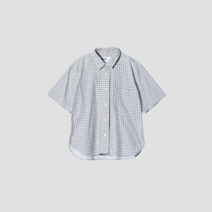 PRINTED COTTON LINEN CHECK SHIRT