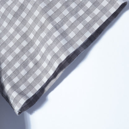 PRINTED COTTON LINEN CHECK SHIRT