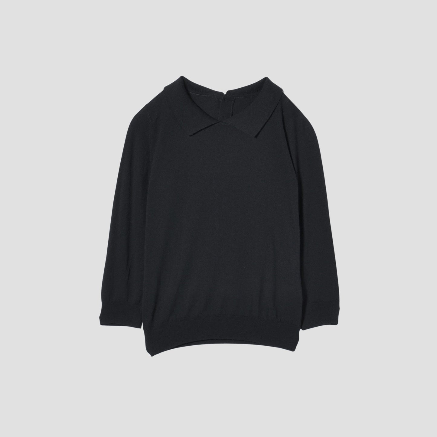 FINE MERINO POLO COLLAR JUMPER KNIT