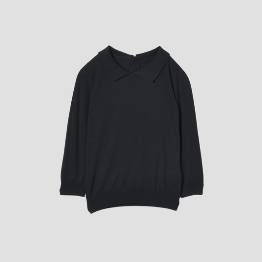 FINE MERINO POLO COLLAR JUMPER KNIT