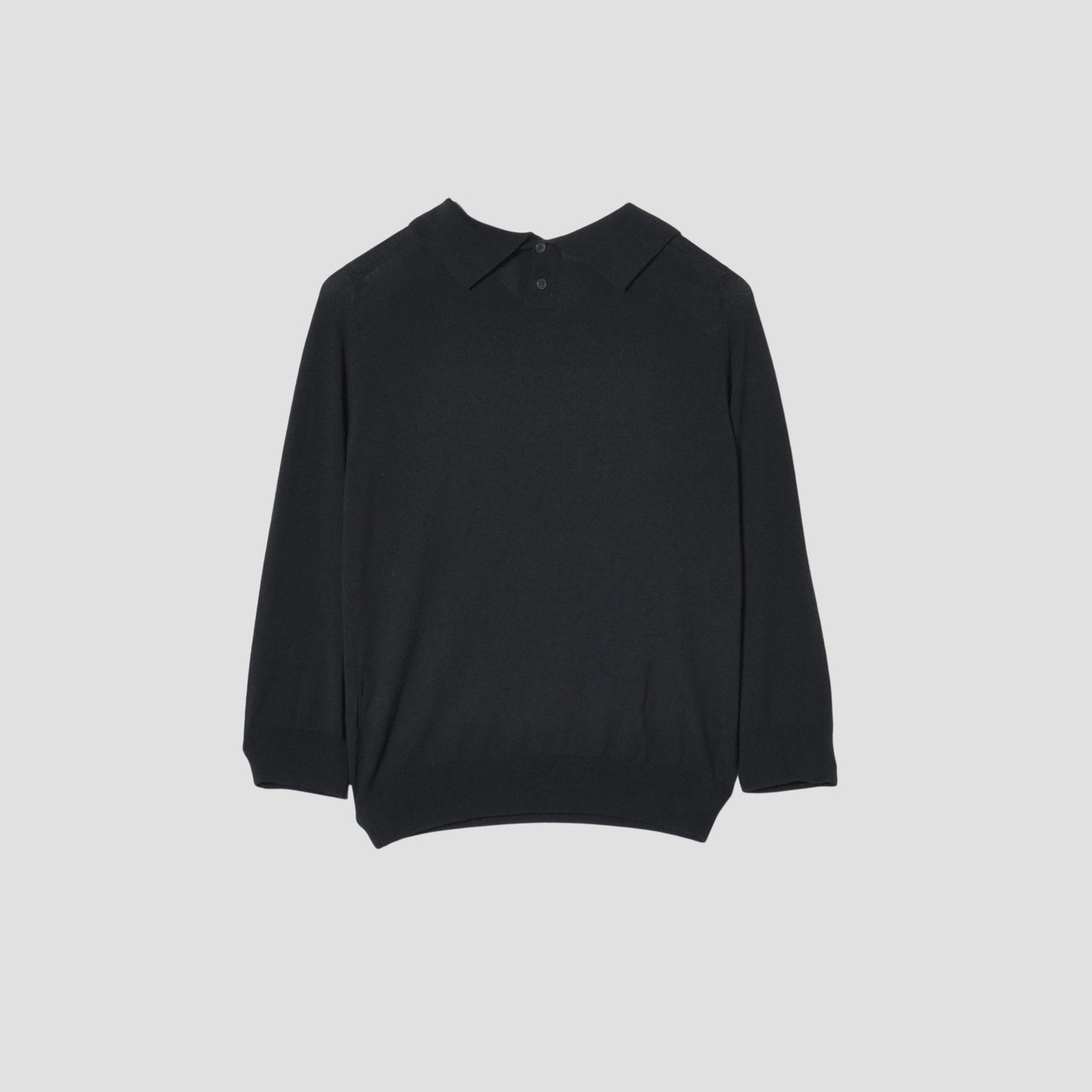 FINE MERINO POLO COLLAR JUMPER KNIT