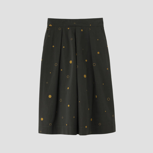 SPOT PRINT COTTON SILK SKIRT