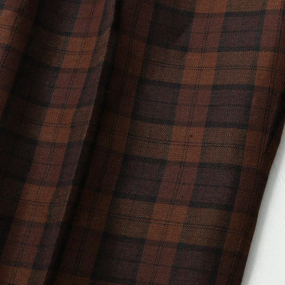 CHECK WOOL LINEN BLEND TROUSERS