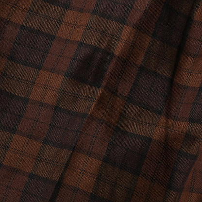 CHECK WOOL LINEN BLEND TROUSERS