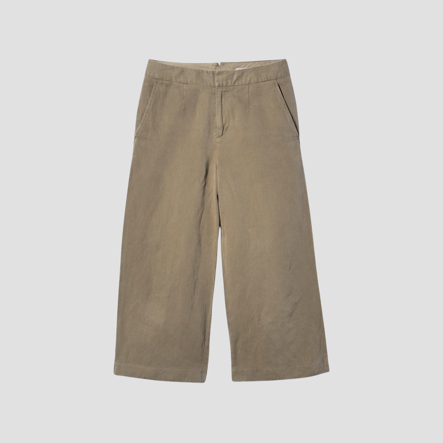 LINEN COTTON TWILL TROUSERS
