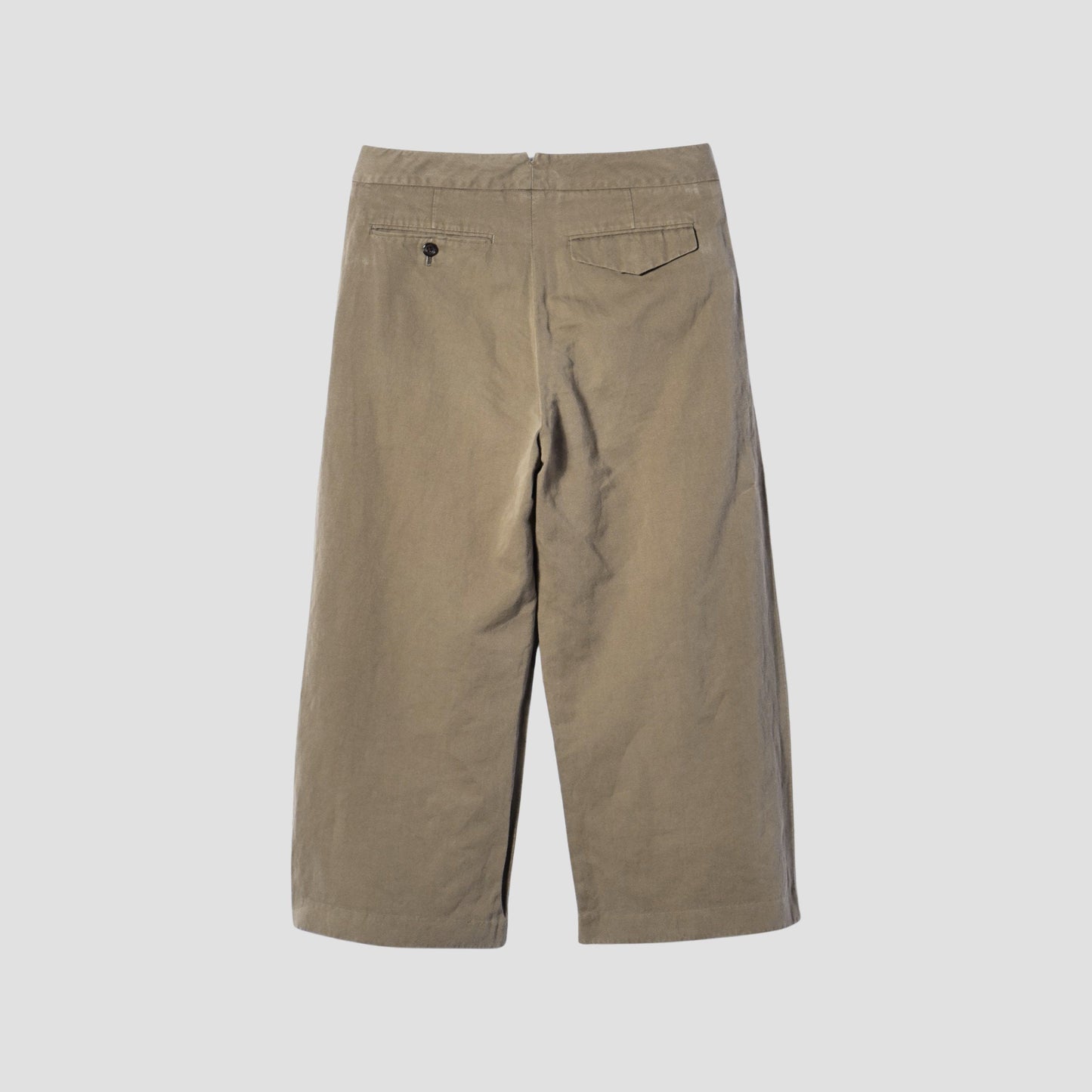 LINEN COTTON TWILL TROUSERS