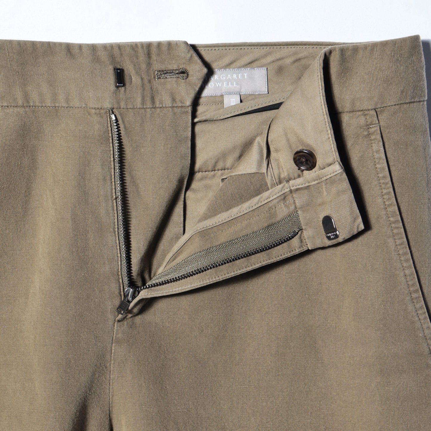 LINEN COTTON TWILL TROUSERS