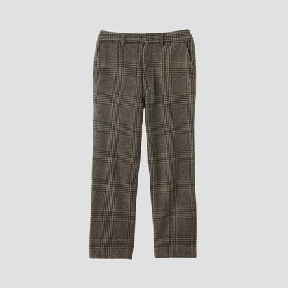 CHECK WOOL TROUSER TROUSERS