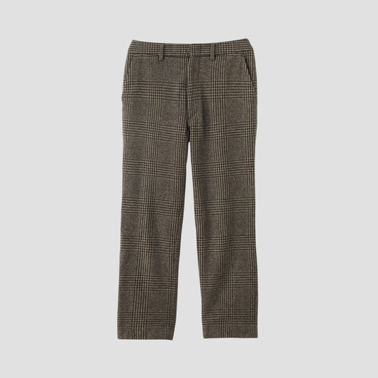 CHECK WOOL TROUSER TROUSERS