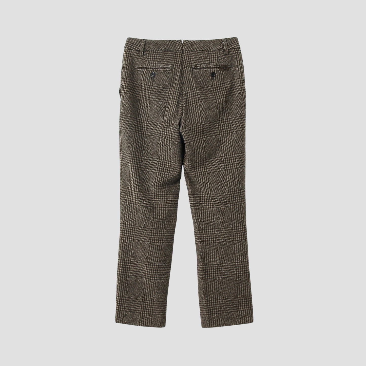 CHECK WOOL TROUSER TROUSERS