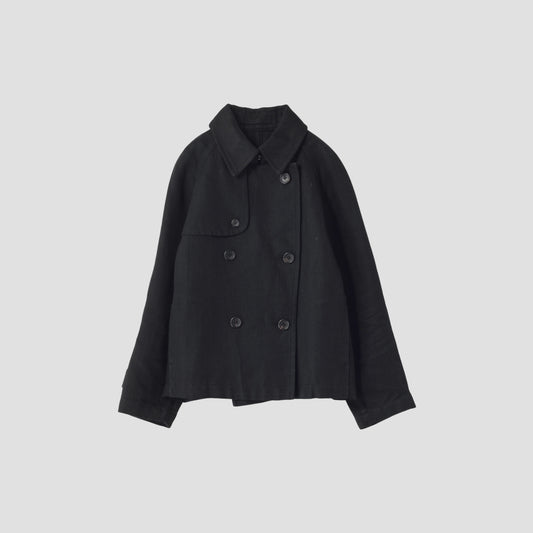 HEAVY HERRINGBONE LINEN COAT