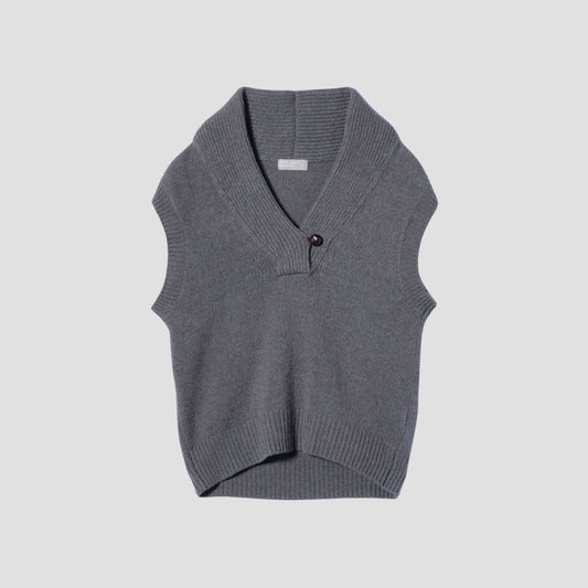 SHAWL COLLAR VEST KNIT