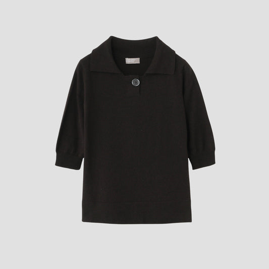 BIG BUTTON POLO KNIT