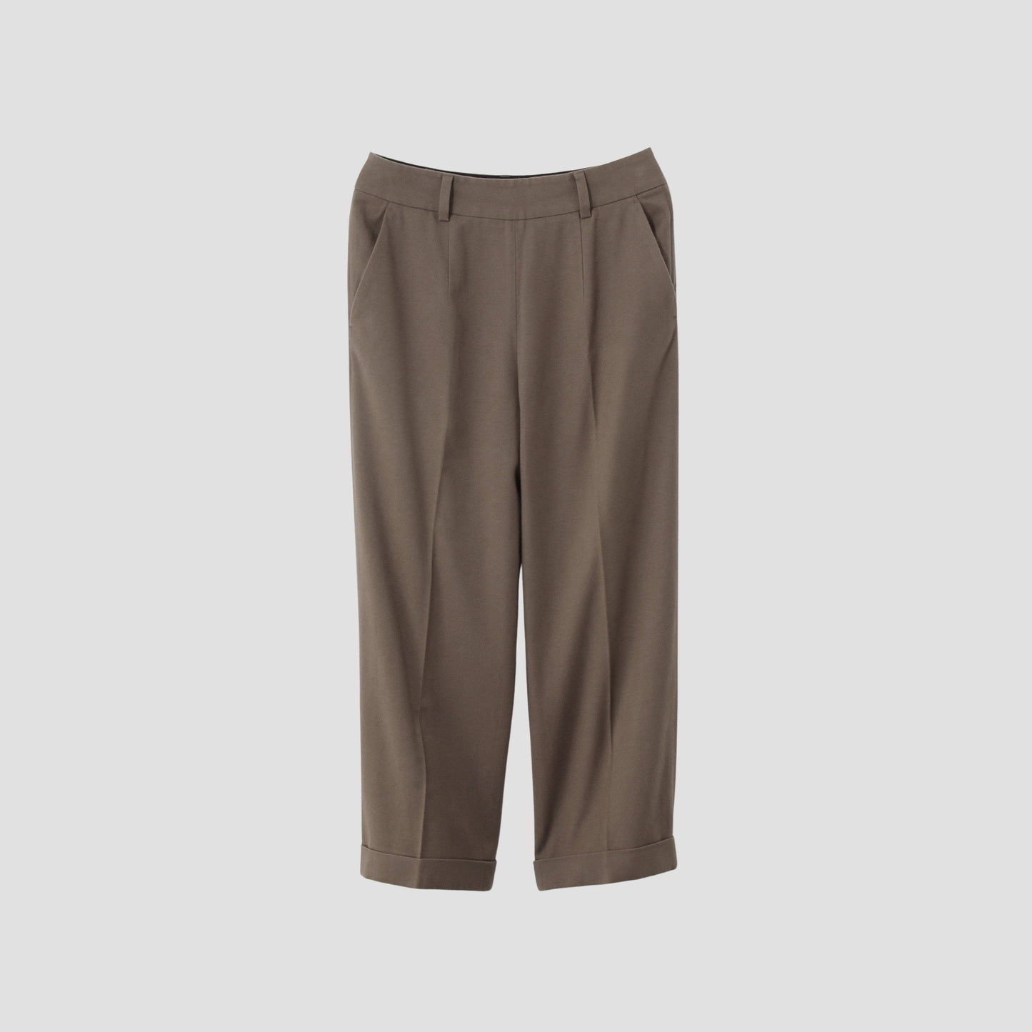 BRUSHED COTTON WOOL TROUSERS