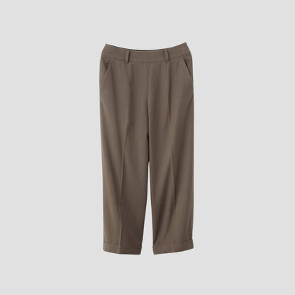 BRUSHED COTTON WOOL TROUSERS