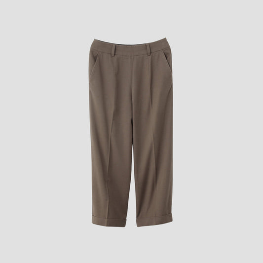 BRUSHED COTTON WOOL TROUSERS