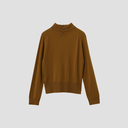 BUTTON ED ROLL NECK KNIT