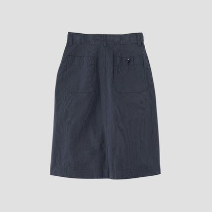 HAIRLINE COTTON WOOL SKIRT