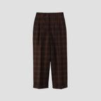 CHECK WOOL LINEN BLEND TROUSERS
