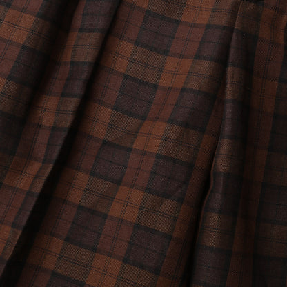 CHECK WOOL LINEN BLEND TROUSERS