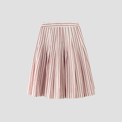 BOLD STRIPE COTTON LINEN SKIRT