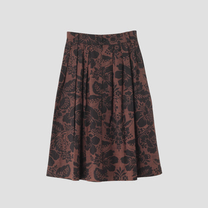 DAMASK COTTON LINEN TWILL SKIRT