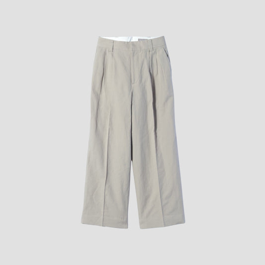 COTTON LINEN OXFORD TROUSERS