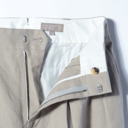 COTTON LINEN OXFORD TROUSERS