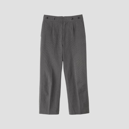 YARN DYED COTTON LINEN TROUSERS