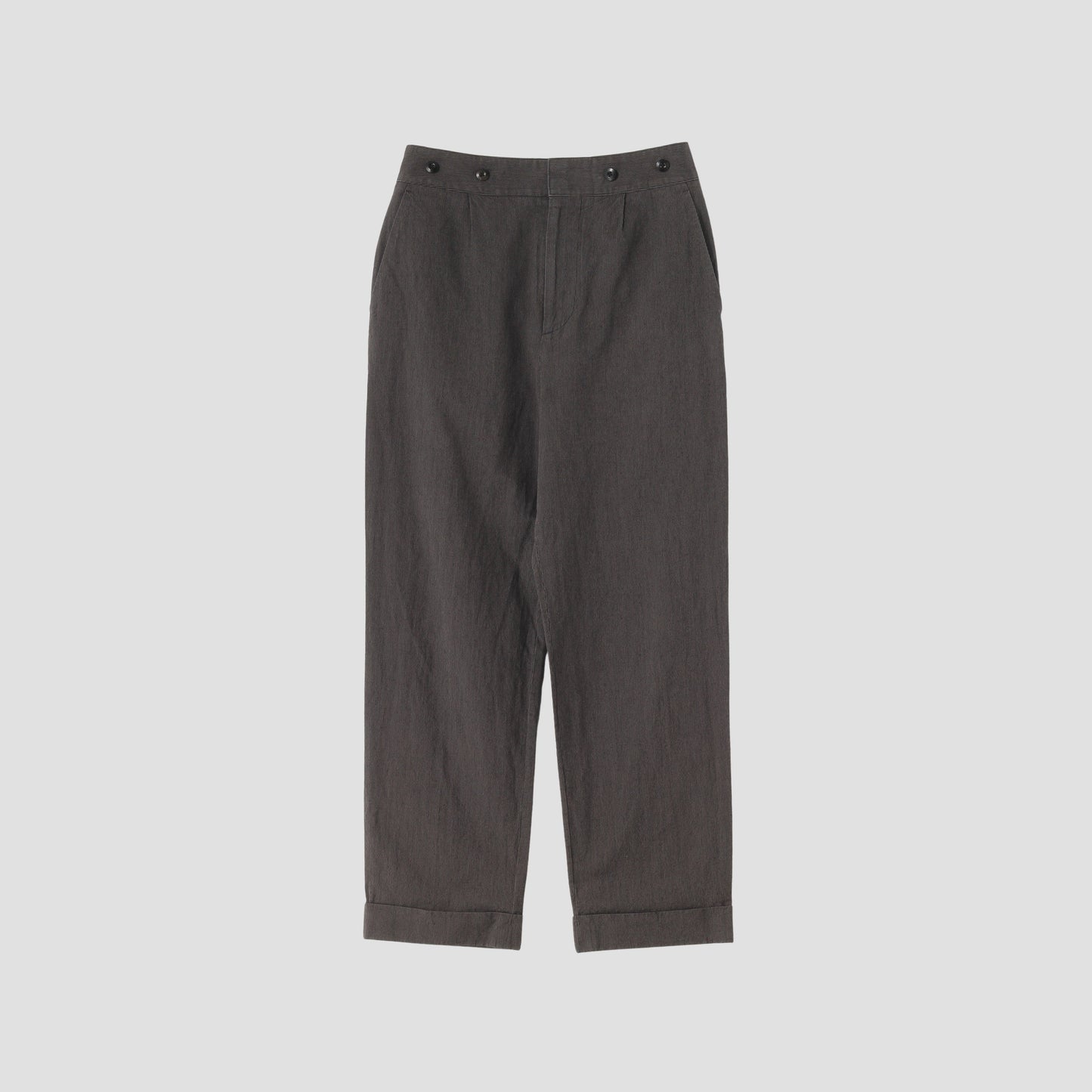 YARN DYED COTTON LINEN TROUSERS