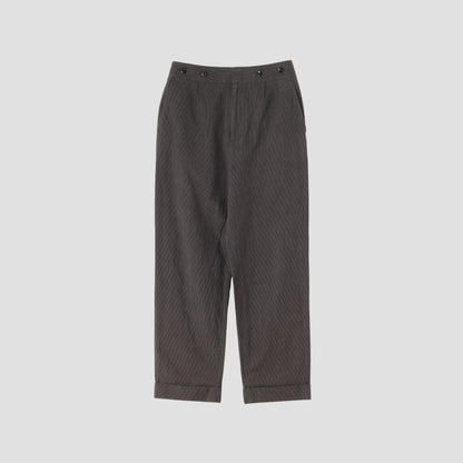 YARN DYED COTTON LINEN TROUSERS