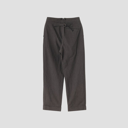 YARN DYED COTTON LINEN TROUSERS