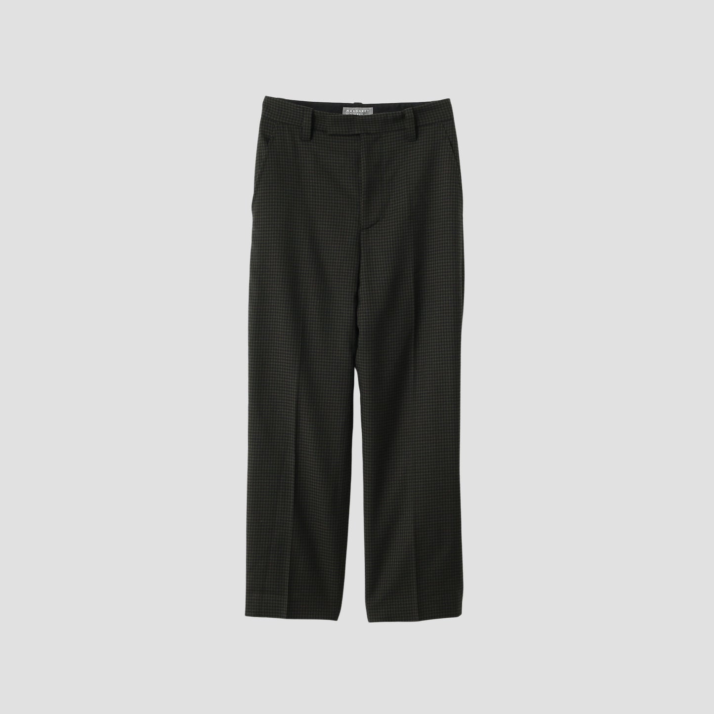 GINGHAM WOOL TWILL TROUSERS