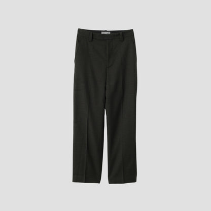 GINGHAM WOOL TWILL TROUSERS