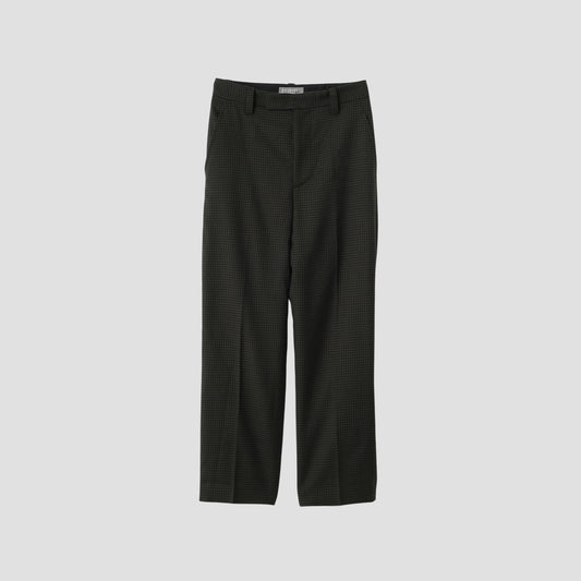GINGHAM WOOL TWILL TROUSERS