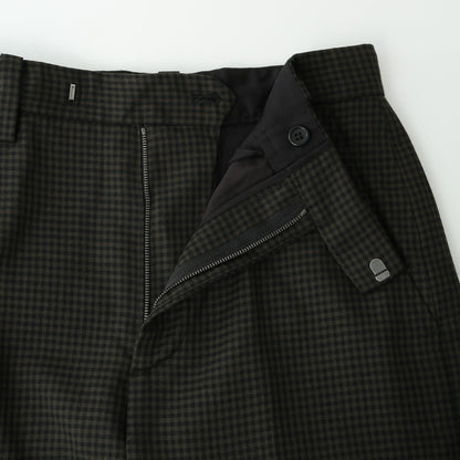 GINGHAM WOOL TWILL TROUSERS