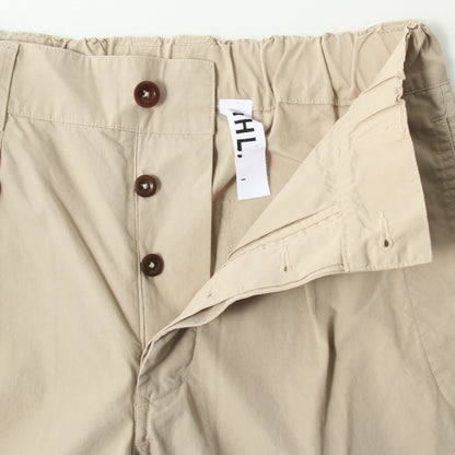 FINE COMPACT COTTON POPLIN TROUSERS